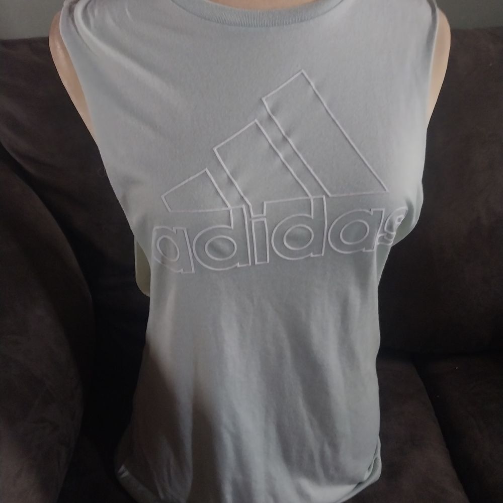 Adidas Sea-Green Sleeveless Petite Top